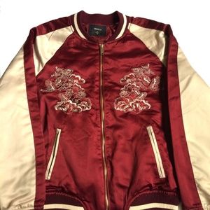 Burgundy Bomber Jacket S